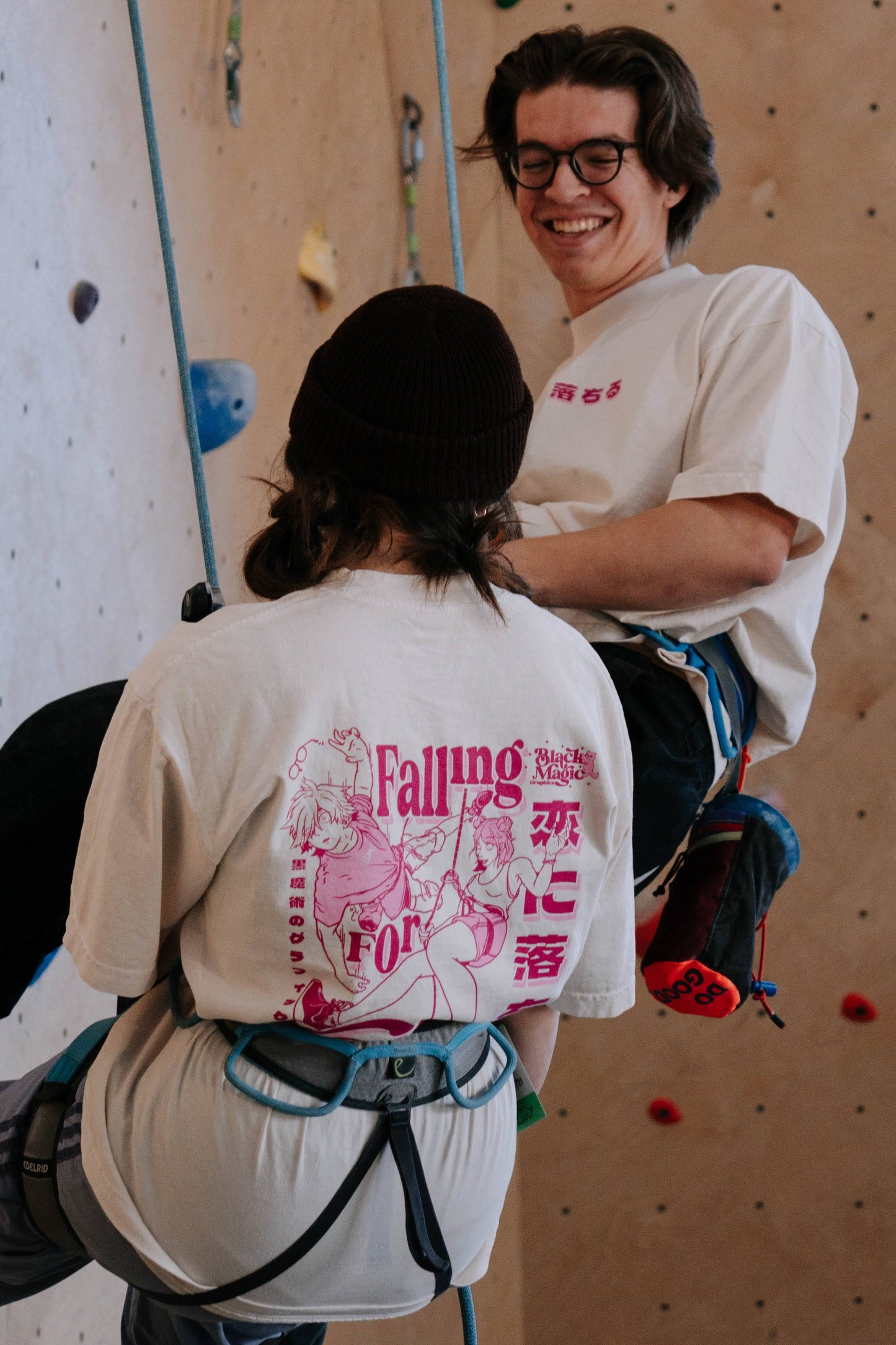 Falling for You - Anime Valentines Day Rock Climbers T-shirt