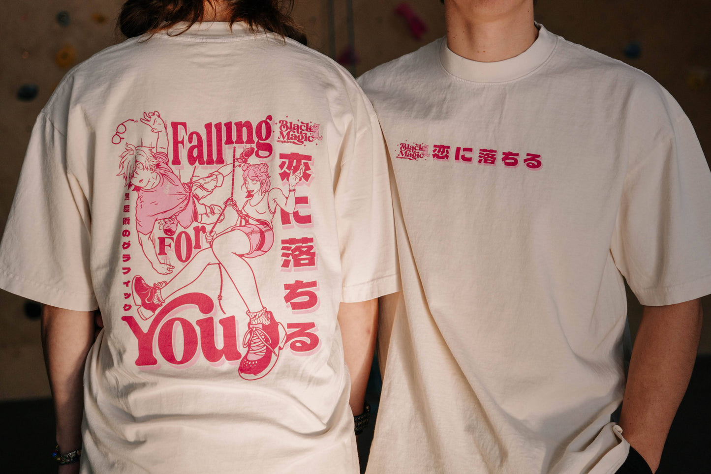 Falling for You - Anime Valentines Day Rock Climbers T-shirt